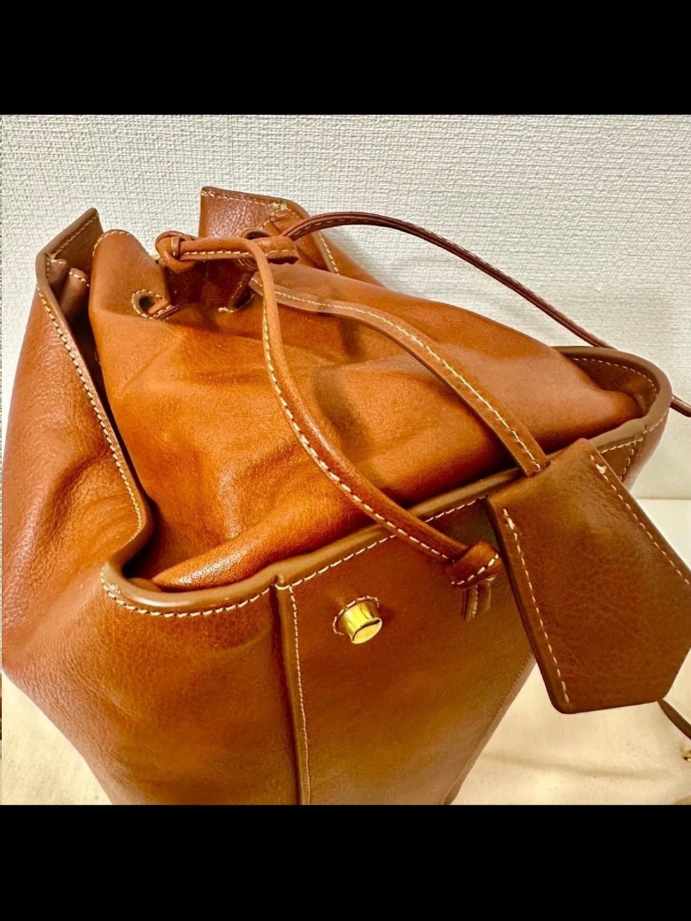 Mulberry Brown Leather Braided-Handle Satchel with Gold Hardware - Picture 7 of 16